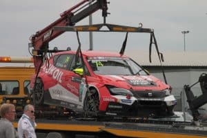 TCR Oschersleben 2017: Seat León Cupra TCR von Pepe Oriola nach dem Crash.